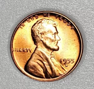 D Lincoln 1955 penny de trigo unc Bie Cud error #c2922 - Imagen 1 de 3