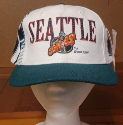 Vintage 1994 Seattle Sonics Sports Specialties NBA Wool Acrylic Snapback Hat NWT - Image 1 of 4