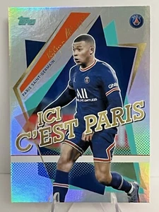 2021-22 Topps Paris Saint-Germain Set - Ici C’est Paris Kylian Mbappe Aqua #/75 - Picture 1 of 6