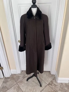 Vintage Womens JAD Brown Wool Long Coat Size 6 Made In USA Timeless Classic - Picture 1 of 7