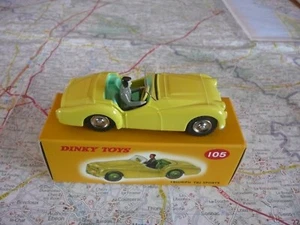 TRIUMPH TR 2 Jaune DINKY TOYS ATLAS réf 105  1/43 en boite - Picture 1 of 2
