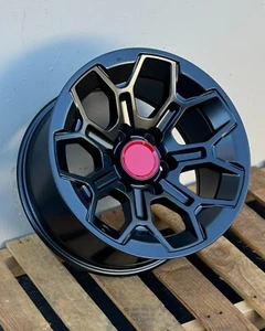 Set 4 Off Road Rims 20x9 ET0 6X139.7 Black Fit Tacoma GX460 4Runner Sequoia - Picture 1 of 4