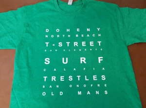 SoCal Surf Beach t shirt Tee California Laguna Doheny Capo San Clemente old mans - Picture 1 of 2