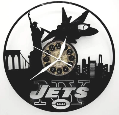 NEW YORK JETS | Vinyl Record Clock | Football Wall Art Gift | FREE SHIPPING - image 1 of 2