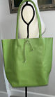 Italian Leather Tote Bag Made in Italy. Green  New