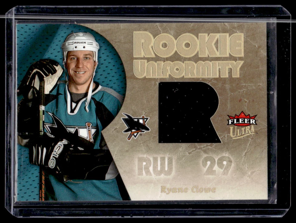 2005 Ultra #RU-RC Ryane Clowe Rookie Uniformity Jerseys Mem Near Mint or Better - Image 1 of 2