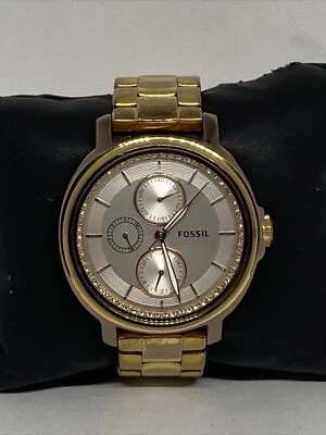 Reloj pulsera de cuarzo con esfera analógica de acero inoxidable y acero inoxidable Fossil Chelsey ES3353 VK856 para mujer Foto 1 de 4