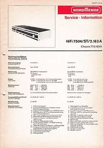 Service manual for Nordmende HiFi 7504 ST 2.163 A - Picture 1 of 1