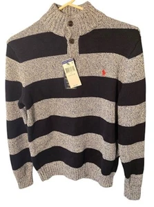 Polo Ralph Lauren Boys Navy & Grey Sweater L (14-16) NWT - Picture 1 of 5