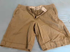 Pantalones Cortos American Eagle Outfitters Para Hombre Largo Clásico Tostado Caqui Talla 36 De Colección - Imagen 1 de 2