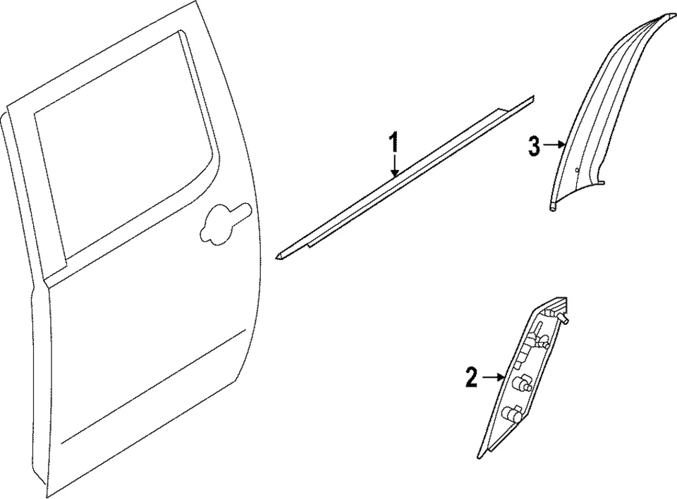 Moldura de pilar original Nissan 82287-9BU0A Foto 1 de 1