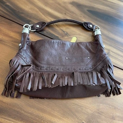 Bolso de Hombro B. MAKOWSKY Boho Western Flecos Cuero Foto 1 de 4