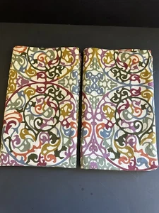 Crate & Barrel Lucia Standard Pillow Shams Pair 20 x 26 Cotton Italy Multicolor - Picture 1 of 24