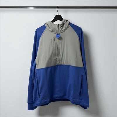 RLX Ralph Lauren Jacket Mens Size: XL Blue Gray Performance French Terry Hooded - Image 1 of 4