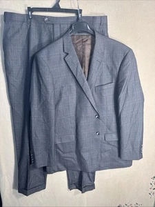 Tuta Renoir 50L grigio marrone vetro finestra Glen Plaid 2 pezzi 43x33 poli 2 bottoni - Foto 1 di 18
