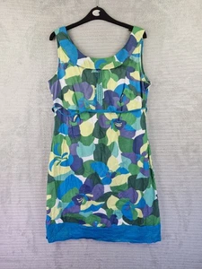 Monsoon Vibrant Floral Sleeveless Midi Dress Size UK 14 Fully Lined 100% Cotton  - Picture 1 of 17