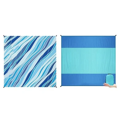 Tragbare leichte Stranddecke groß 210x200cm wasserdicht sandabweisend - Bild 1 von 4