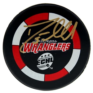 Deryk Engelland Signed Las Vegas Wranglers Golden Knights Puck IGM COA Autograph - Picture 1 of 5