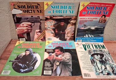 6 Issues 1986 Soldier of Fortune & Combat Weapons Magazines Mixed Lot - Image 1 of 4