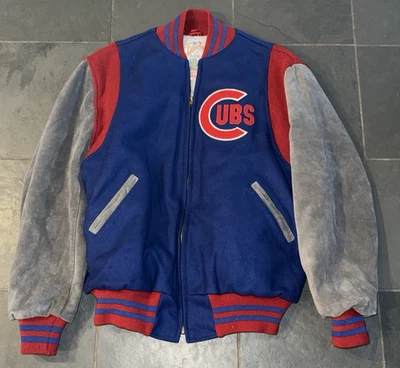 1938 CHICAGO CUBS Mitchell & Ness Wool Suede Dugout Jacket 48 XL - Image 1 of 4
