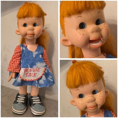 1974 HORSMAN TESSIE TALK 18" Red Hair Ventriloquist Toy Doll Figure Vintage RARE — 第 1/4 张图片