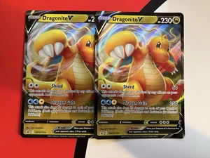 POKEMON SWSH154 Dragonite V X2 -JUMBO OVERSIZED- Holo Black Star Promo Cards - Picture 1 of 5