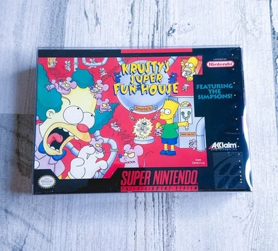 Krusty's Super Fun House SNES (Super Nintendo, 1992) No Poster - Tested - Image 1 of 4