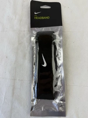 NEW NIKE tennis Basketball Unisex Headband black swoosh - Image 1 of 4