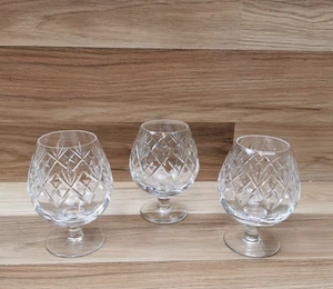 Set of 3 Royal Doulton Georgian Cut Lead Crystal Brandy Glasses - Picture 1 of 11