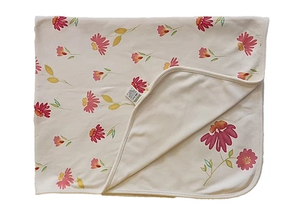 Vintage Gymboree Blanket Floral Palette Pink Flowers Yellow Green Stems 2003 - Image 1 of 4