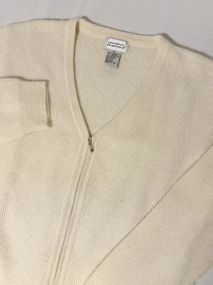 Deane & белый ягненка шерсти Angora кролика волос свитер кардиган женщин M молнии V шеи - Изображение 1 из 4