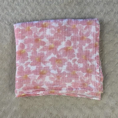 Manta Aden + Anais Rosa Floral Bebé Flor Naranja Amarillo Blanco Muselina Foto 1 de 4