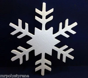 80 POLYSTYRENE CHRISTMAS WHITE SNOWFLAKE IN HD 1 DESIGN 360MM HEIGHT 10MM THICK - Imagen 1 de 1