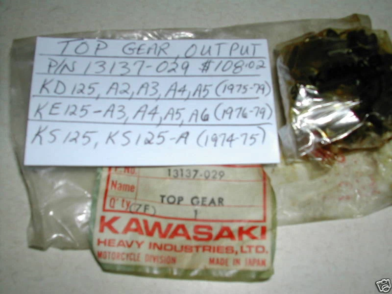 NOS 川崎 Top Gear,输出 KD,KE,KS 125 1974-79 — 第 1/1 张图片