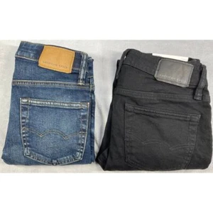 2 Pair of American Eagle Airflex+ Skinny Jeans Men 26x30 Blue & Black black NWT - Picture 1 of 20