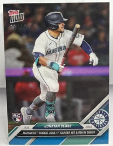 Jonatan Clase 4/15/2024 Topps Now MLB Debut RC #83 SEATTLE MARINERS BLUE #d 1/49 - Picture 1 of 2