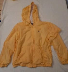 Vintage 90s Nike Boys Medium 8-12 Windbreaker Zipper Yellow Color Vtg  - Picture 1 of 6