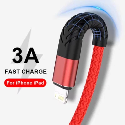 Fast Charge USB Cable for iPhone 14 13 12 11 Pro Max XS XR 8 Plus Data Sync Lead - Image 1 of 4