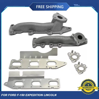 2pcs Left & Right Exhaust Manifold w/ Gasket for Ford F-150 Expedition Lincoln - Imagem 1 de 4