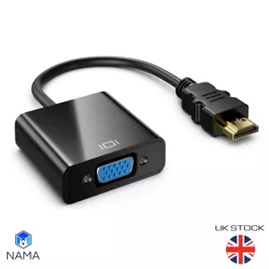 HDMI Male To VGA Female Adapter Cable Converter Audio 1080P PC Monitor Output - Picture 1 of 5