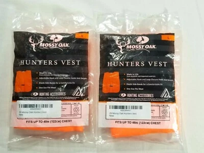 Mossy Oak Hunters Vest Size Large L New Sealed 2 Pack Fits Up To 48" Chest - Image 1 of 2