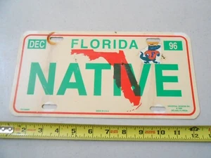 VINTAGE NATIVE FLORIDA NON GOVERMENT ISSUE LICENSE PLATE VEHICLE PERMIT - Picture 1 of 5
