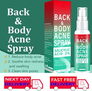 Body Acne Spray Back Acne Treatment 100ml 2% Salicylic Acid Clear Spots - Picture 1 of 12