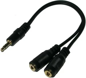 3.5 mm Male to 2 Female Y Splitter adapter Headphone Audio Cable Gold - Picture 1 of 3