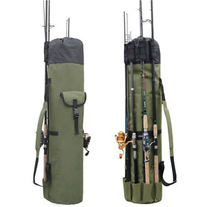 Fishing Bag Fishing Rod Reel Case Carrier Holder Fishing Pole Storage for 5 Rods