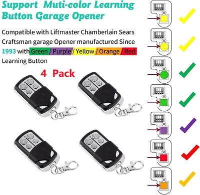 2x 4x Keychain Fit Liftmaster Chamberlain Garage Door Opener remote 891LM 893LM