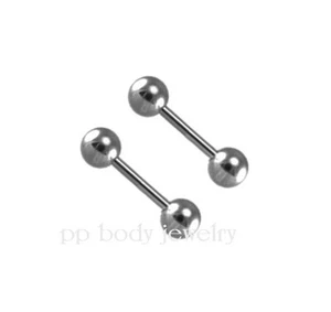 2pcs. 18G 1/4" Surgical Steel Barbell Tragus Helix Cartilage Earrings Stud - Picture 1 of 2
