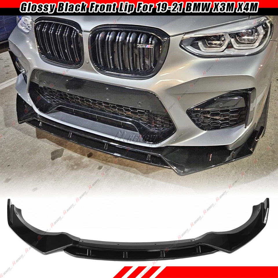 Parachoques delantero negro brillante ABS para BMW X3M X4M F97 F98 2019-2021 Foto 1 de 4