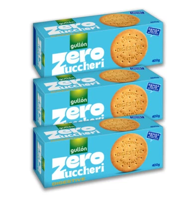 Biscotti Zero Zuccheri Digestive Gullon 400g - 3 confezioni