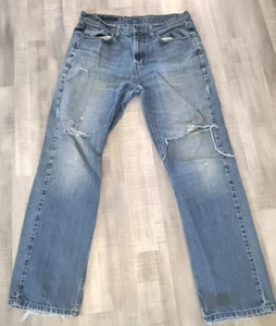 Vintage TOMMY HILFIGER Blue Jeans Men's 32 x 32 Distressed Denim 90s Y2K USA - Picture 1 of 10